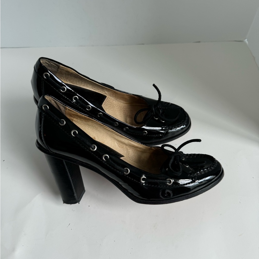 Michael Michael Kors Womens Tabitha Pump Size 8.5M Black Patent Block Heel - Picture 7 of 11